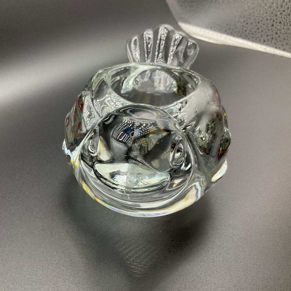 Vintage Clear Glass Bird Figurine Candle Holder Votive Tea Light Paperweight - Picture 5 of 11